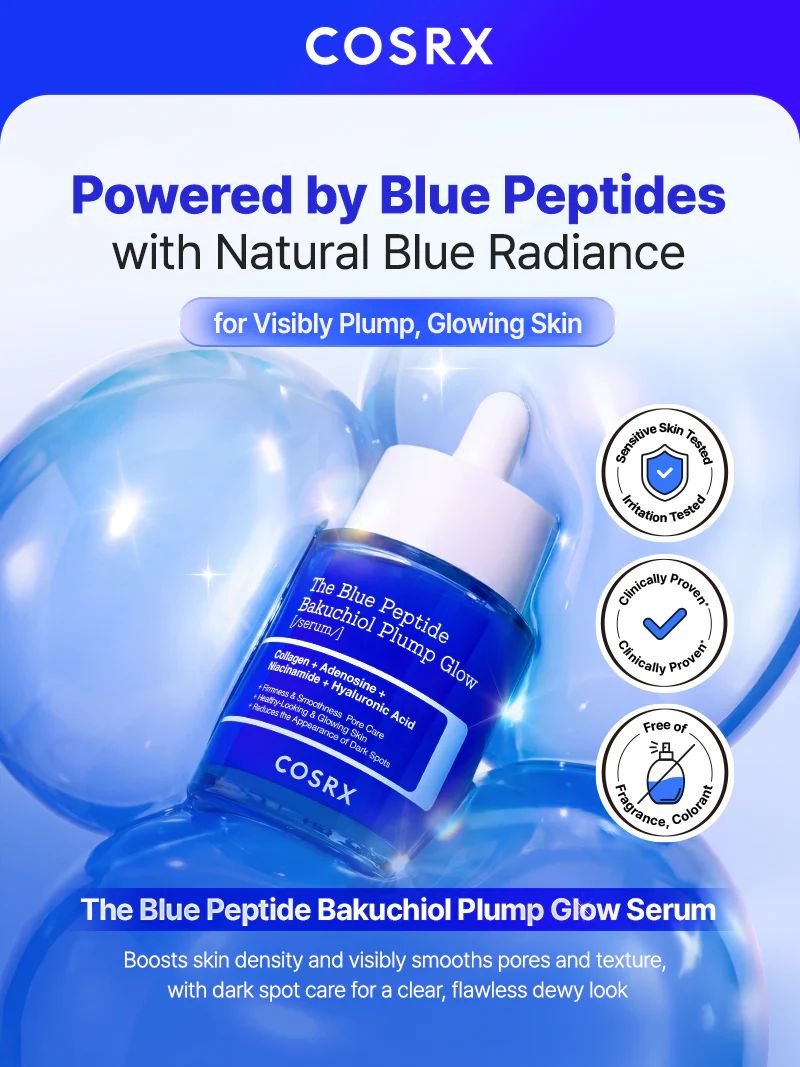 COSRX The Blue Peptide Bakuchiol Plump Glow Serum (50ml) - Image 8