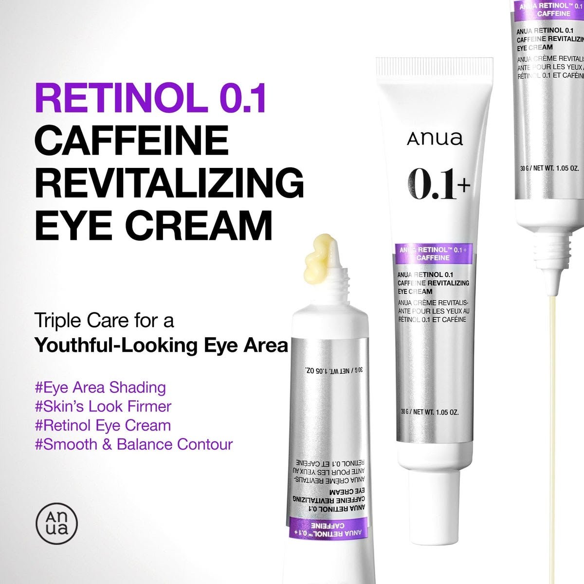 Anua Retinol 0.1 Caffeine Revitalizing Eye Cream (30ml) - Image 2